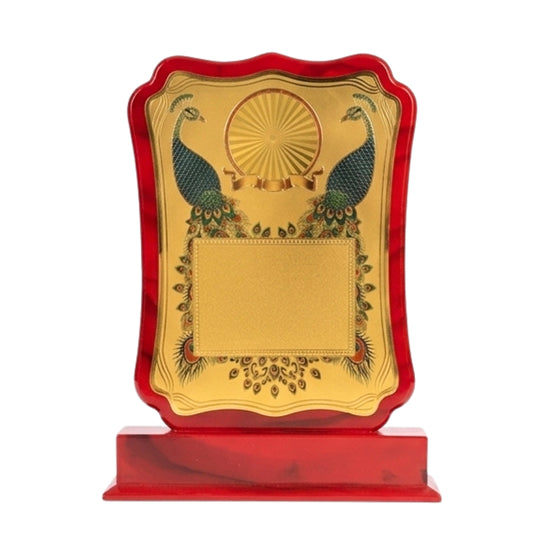 Traditional Golden Peacock & Wooden Memento Award M-351-A