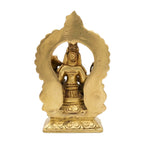 Handcrafted Brass Goddess Saraswati Statue with Prabhavali – Traditional Seated Saraswati Maa Idol with Veena for Temple & Home Decor BR-378-A