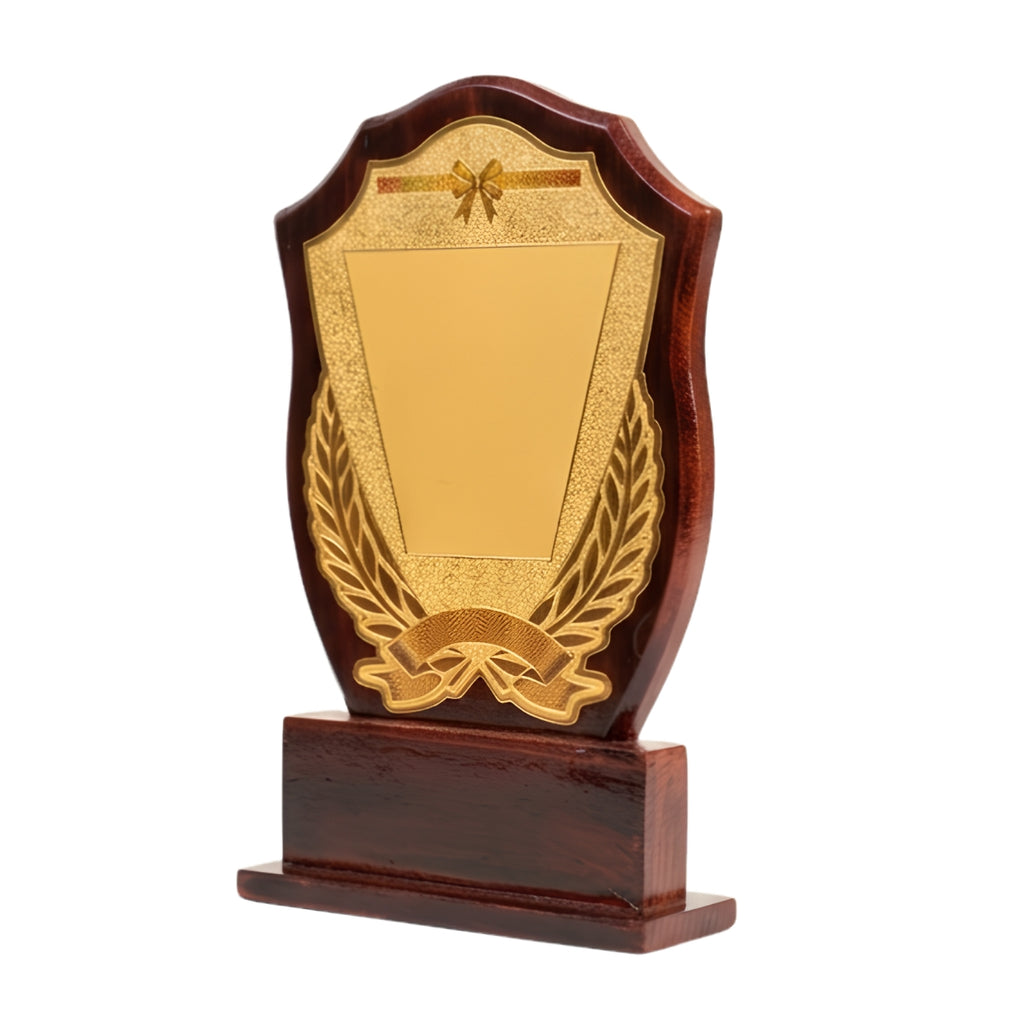 Classic Wooden Shield Recognition Trophy Memento M-358-C