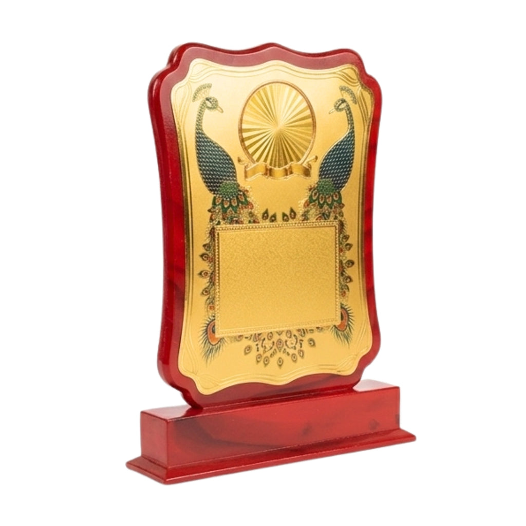 Traditional Golden Peacock & Wooden Memento Award M-351-A