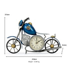 Vintage-Style Blue Metal Motorcycle Table Clock I-421-A