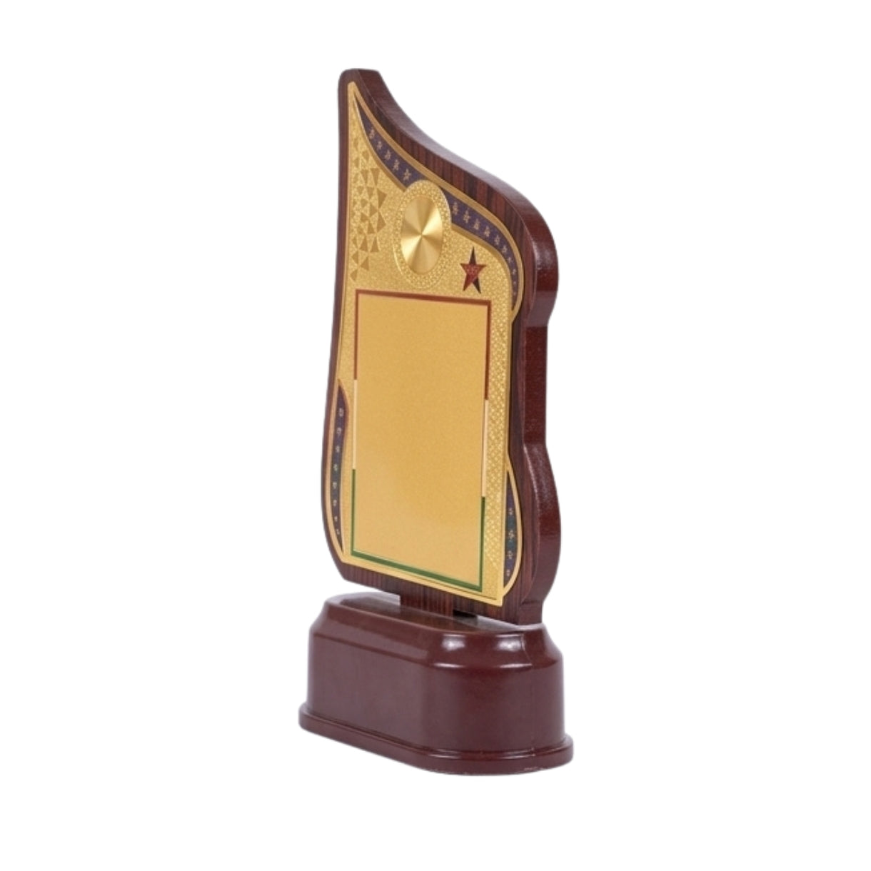 Modern Asymmetrical Fiber Memento Award with Tricolor Detailing M-628