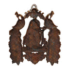 Antique Gunmetal Copper Finish Radha Krishna with Twin Peacocks Metal Wall Art Hanging G-257-A