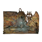 Antique Gunmetal Copper Finish Adiyogi Shiva Metal Wall Hanging Art Panel G-260-A