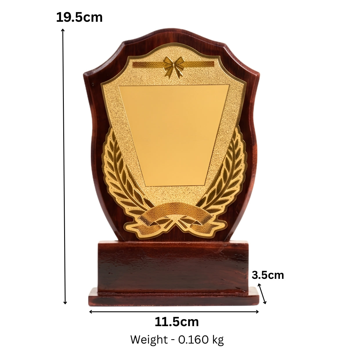 Classic Wooden Shield Recognition Trophy Memento M-358-C