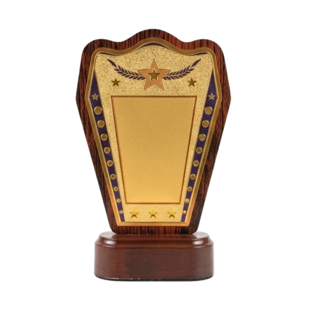 Classic Golden Star Laurel Wreath Fiber Award Shield M-619