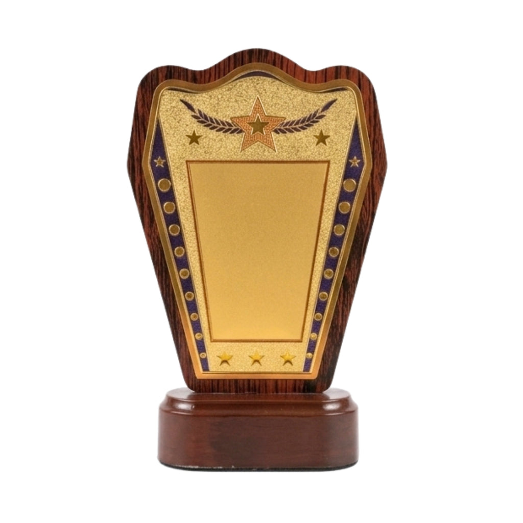 Classic Golden Star Laurel Wreath Fiber Award Shield M-619