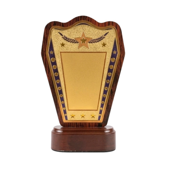 Classic Golden Star Laurel Wreath Fiber Award Shield M-619