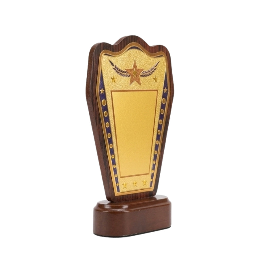 Classic Golden Star Laurel Wreath Fiber Award Shield M-619