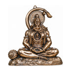 Antique Gunmetal Copper Finish Meditating Bajrangbali Lord Hanuman Wall Hanging Art Panel G-248-A