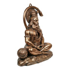Antique Gunmetal Copper Finish Meditating Bajrangbali Lord Hanuman Wall Hanging Art Panel G-248-A