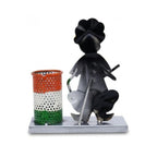 Traditional Rajasthani Metal Musician Pen Holder – Hand-Painted Desk Decor I-424-A