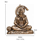 Antique Gunmetal Copper Finish Meditating Bajrangbali Lord Hanuman Wall Hanging Art Panel G-248-A