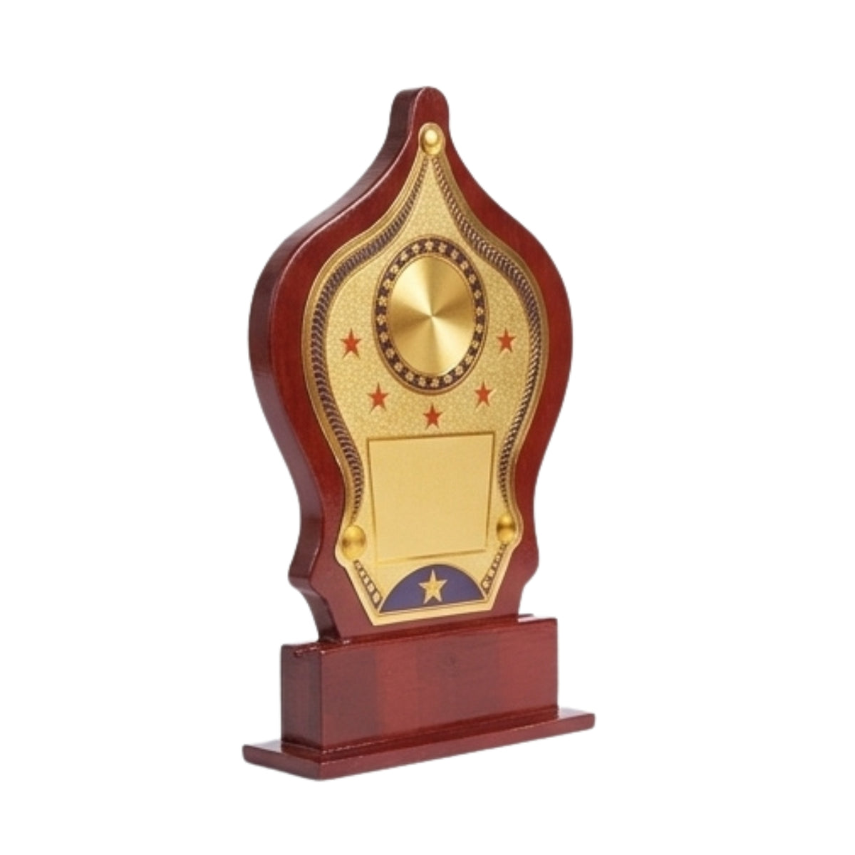 Classic 5-Star Flame Silhouette Wooden Award Shield M-472