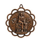 Antique Gunmetal Copper Finish Shirdi Sai Baba Circular Metal Wall Hanging G-8-A