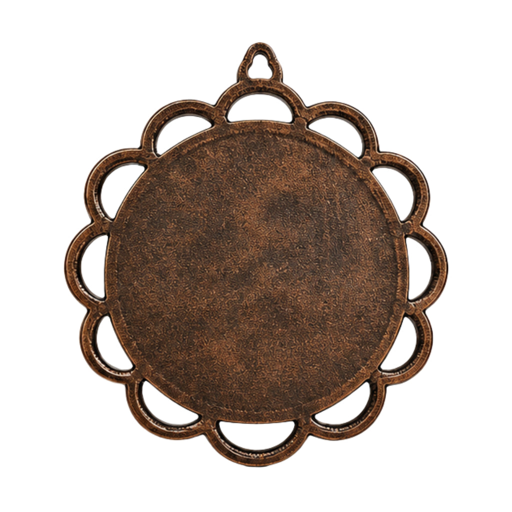 Antique Gunmetal Copper Finish Shirdi Sai Baba Circular Metal Wall Hanging G-8-A