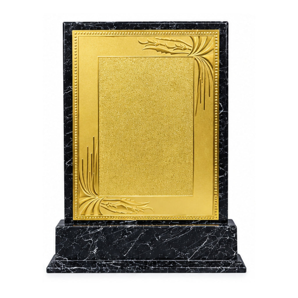 Luxury Black Marble Texture and Gold Corporate Memento M-322-B