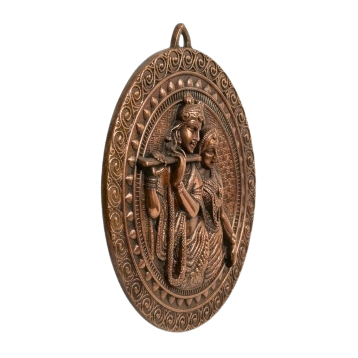 Handcrafted Gunmetal Copper Finish Radha Krishna Wall Hanging G-286-A