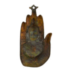 Antique Gunmetal Copper Finish Lord Gautam Buddha Palm Metal Wall Hanging Showpiece G-4-A