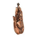 Antique Gunmetal Copper Finish Lord Gautam Buddha Palm Metal Wall Hanging Showpiece G-4-A