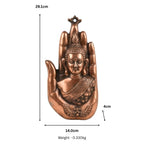 Antique Gunmetal Copper Finish Lord Gautam Buddha Palm Metal Wall Hanging Showpiece G-4-A