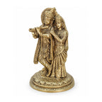 Handcrafted Brass Radha Krishna Idol – Traditional Radha Krishna Statue on Lotus Base for Home Pooja Mandir & Luxury Decor BR-397-A