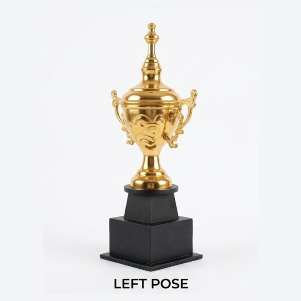 Premium Golden Championship Trophy Cup with Traditional Ornate Handles M-219