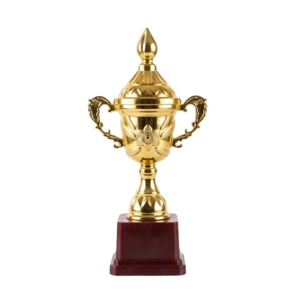 Classic Gold Fiber Trophy Cup – Elegant Winner’s Recognition Memento M-607