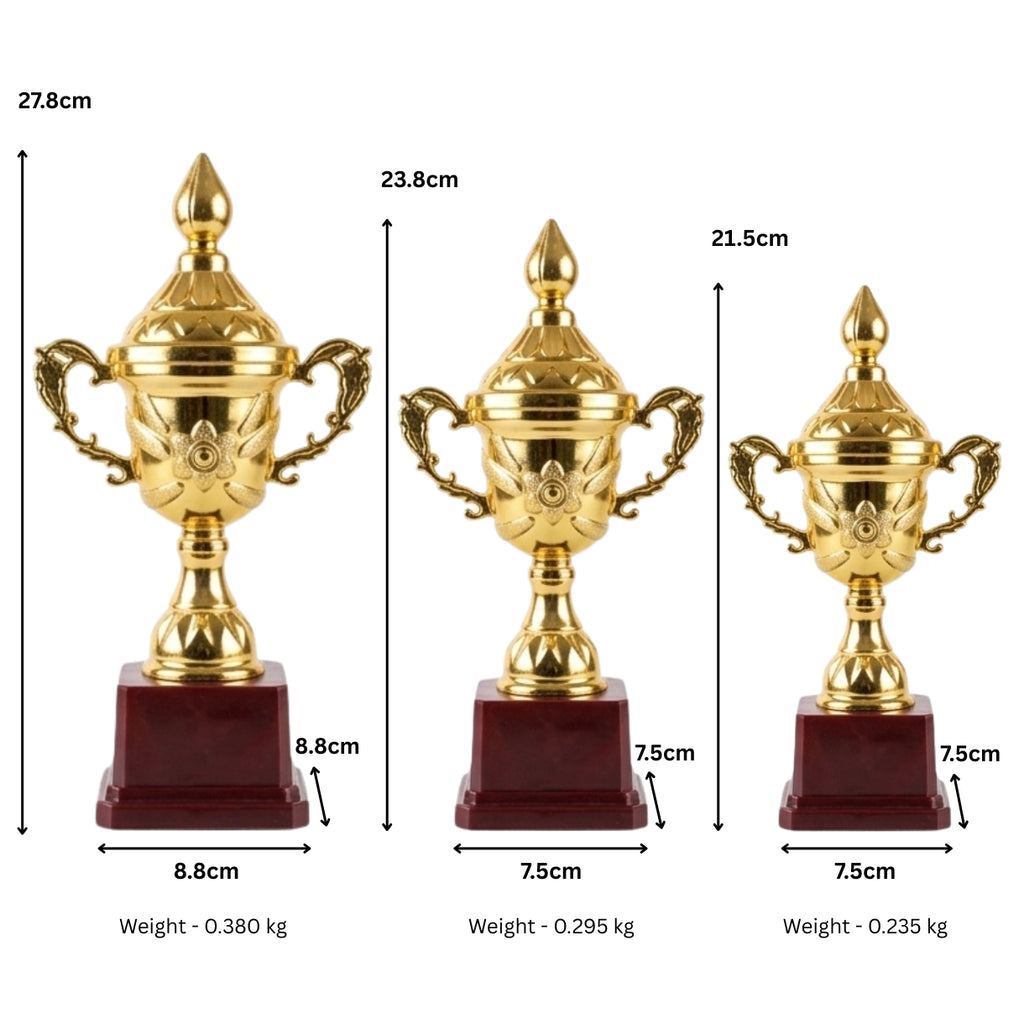 Classic Gold Fiber Trophy Cup – Elegant Winner’s Recognition Memento M-607