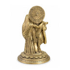 Handcrafted Brass Radha Krishna Idol – Traditional Radha Krishna Statue on Lotus Base for Home Pooja Mandir & Luxury Decor BR-397-A