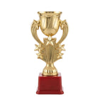 Premium Golden Fiber Star Trophy Cup with Red Pedestal Base M-8