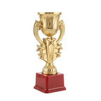 Premium Golden Fiber Star Trophy Cup with Red Pedestal Base M-8