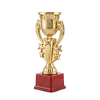 Premium Golden Fiber Star Trophy Cup with Red Pedestal Base M-8