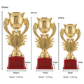 Premium Golden Fiber Star Trophy Cup with Red Pedestal Base M-8