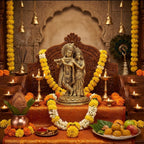 Handcrafted Brass Radha Krishna Idol – Traditional Radha Krishna Statue on Lotus Base for Home Pooja Mandir & Luxury Decor BR-397-A