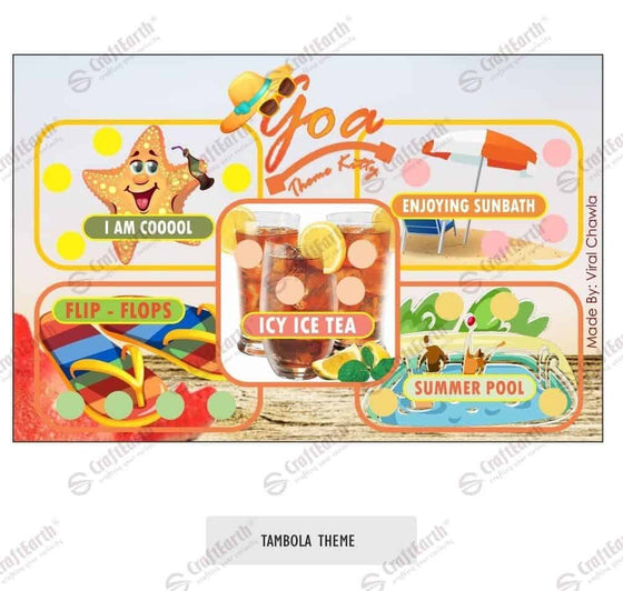 CraftEarth Tambola Theme Tickets (Pack of 12) Design 11
