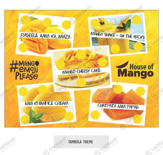 CraftEarth Tambola Theme Tickets (Pack of 12) Design 15