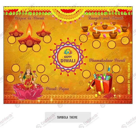 CraftEarth Tambola Theme Tickets (Pack of 12) Design 16
