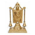 Handcrafted Brass Tirupati Balaji Idol with Arch & Hanging Bells – Premium Lord Venkateswara Srinivasa Statue for Home Mandir & Vastu BR-134-A