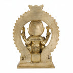Premium Heavy Pure Brass Lord Ganesha Idol with Prabhavali Arch (40cm x 33.3cm) – 13kg Large Seated Ganesh Murti for Home Entrance, Pooja Mandir, and Luxury Corporate Gifting BR-315-A