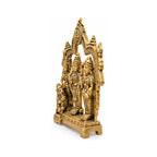 Antique Pure Brass Ram Darbar Idol with Traditional Arch – Handcrafted Shri Ram, Lakshman, Sita, and Hanuman Murti for Home Temple, Mandir Pooja, and Festive Gifting BR-361-A