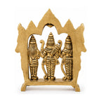 Antique Pure Brass Ram Darbar Idol with Traditional Arch – Handcrafted Shri Ram, Lakshman, Sita, and Hanuman Murti for Home Temple, Mandir Pooja, and Festive Gifting BR-361-A
