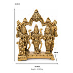 Antique Pure Brass Ram Darbar Idol with Traditional Arch – Handcrafted Shri Ram, Lakshman, Sita, and Hanuman Murti for Home Temple, Mandir Pooja, and Festive Gifting BR-361-A
