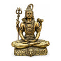 Antique Brass Lord Shiva Idol Sitting on Tiger Skin (12.6 cm, 325g) BR-145-B