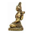 Antique Brass Lord Shiva Idol Sitting on Tiger Skin (12.6 cm, 325g) BR-145-B
