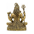 Antique Brass Lord Shiva Idol Sitting on Tiger Skin (12.6 cm, 325g) BR-145-B