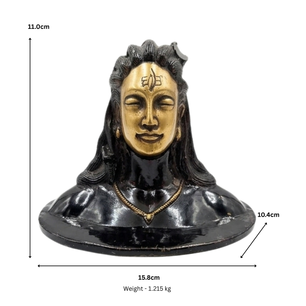 Handcrafted Adiyogi Shiva Idol | Solid Brass Spiritual Mahadev Murti for Pooja Room, Office, and Living Room Decor BR-51-A