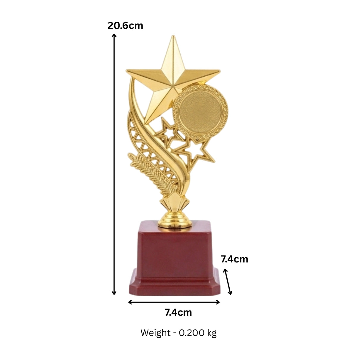 🌟 Stellar Achievement Gold Fiber Trophy with Custom Circular Insert M-422-B
