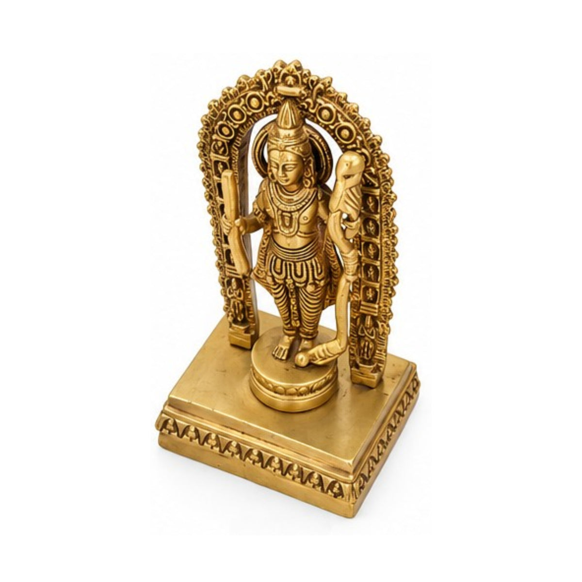 Premium Brass Ram Lalla Idol with Prabhavali Arch – Handcrafted Ayodhya Bal Swarup Statue for Home Mandir, Pooja & Decor  BR-19-B