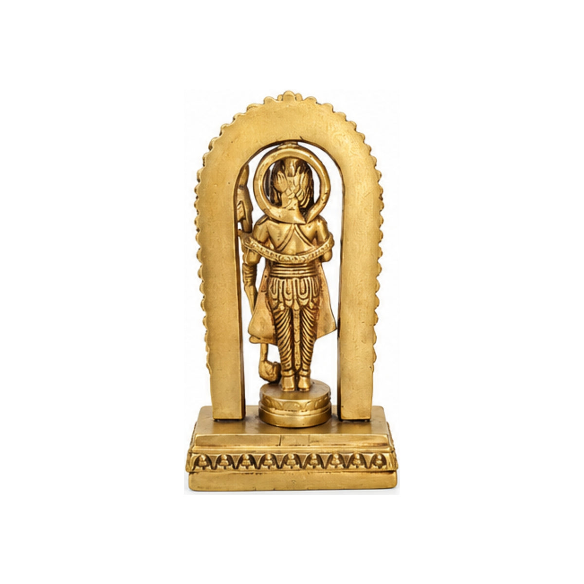 Premium Brass Ram Lalla Idol with Prabhavali Arch – Handcrafted Ayodhya Bal Swarup Statue for Home Mandir, Pooja & Decor  BR-19-B